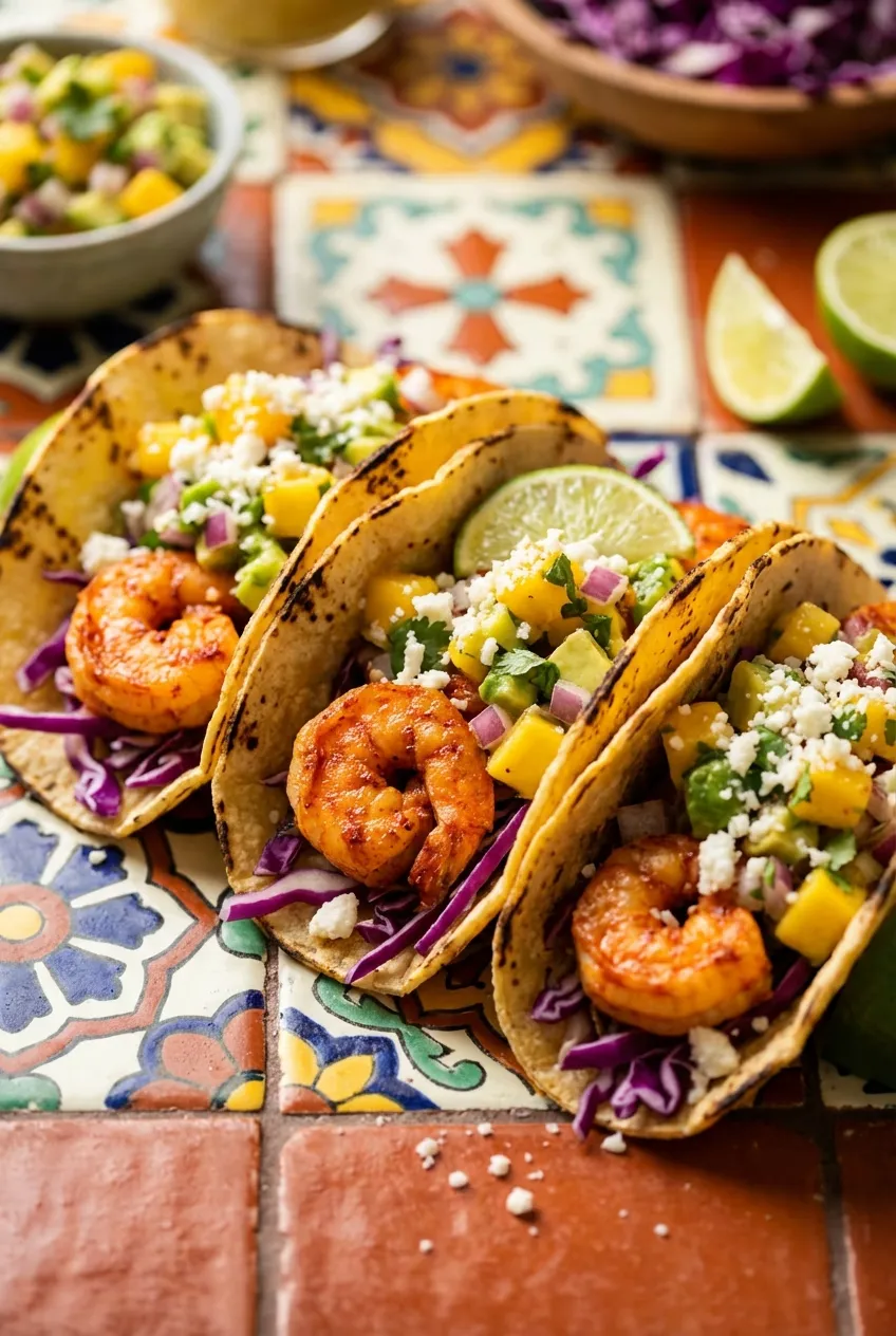 Chili-Lime Mango Shrimp Tacos