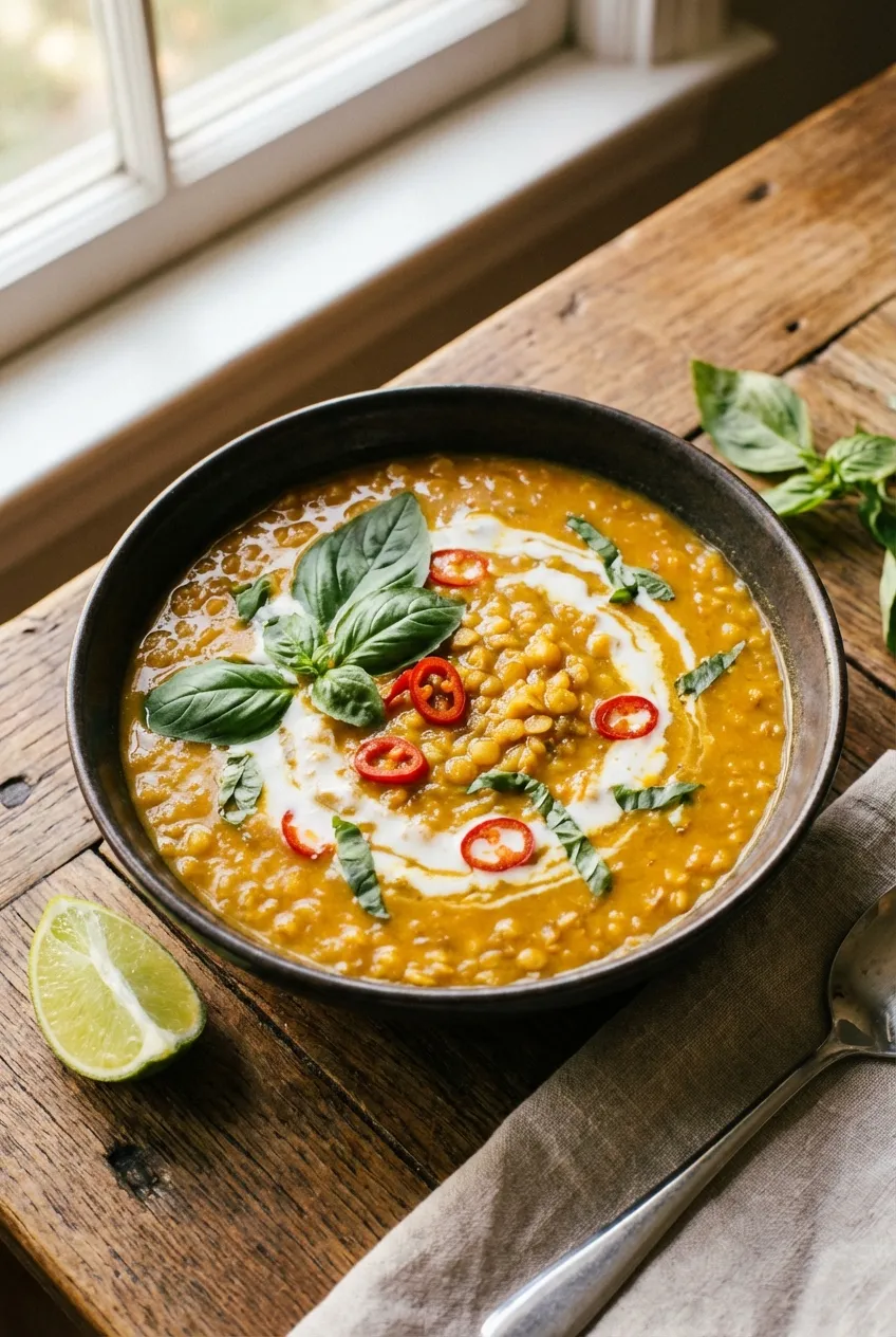 Spicy Thai Coconut Lentil Soup